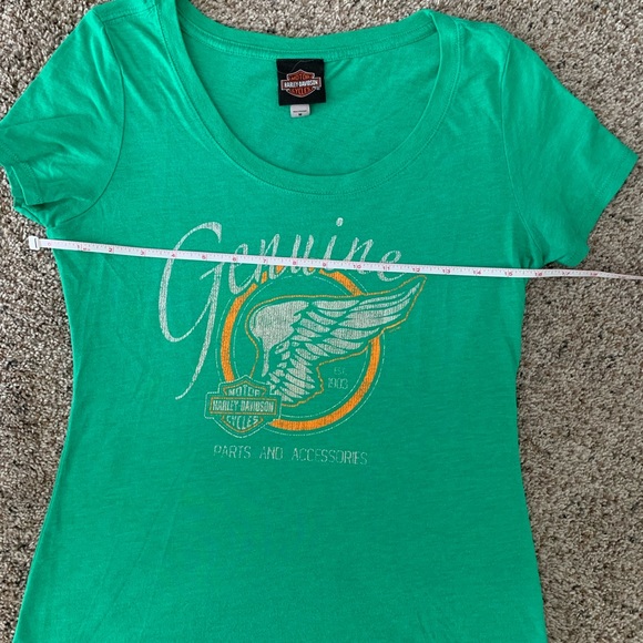 Harley Davidson green apple rough riders tshirt size medium - Picture 5 of 5